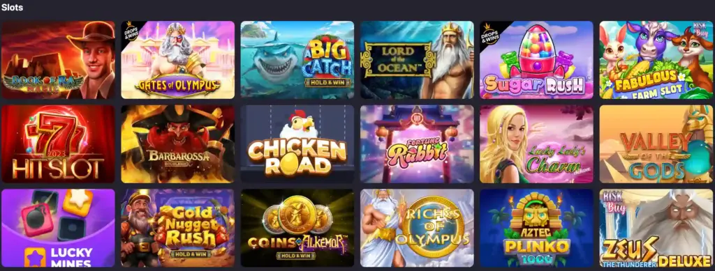 Einige der bei HotLoot Casino verfügbaren Slot-Spiele.